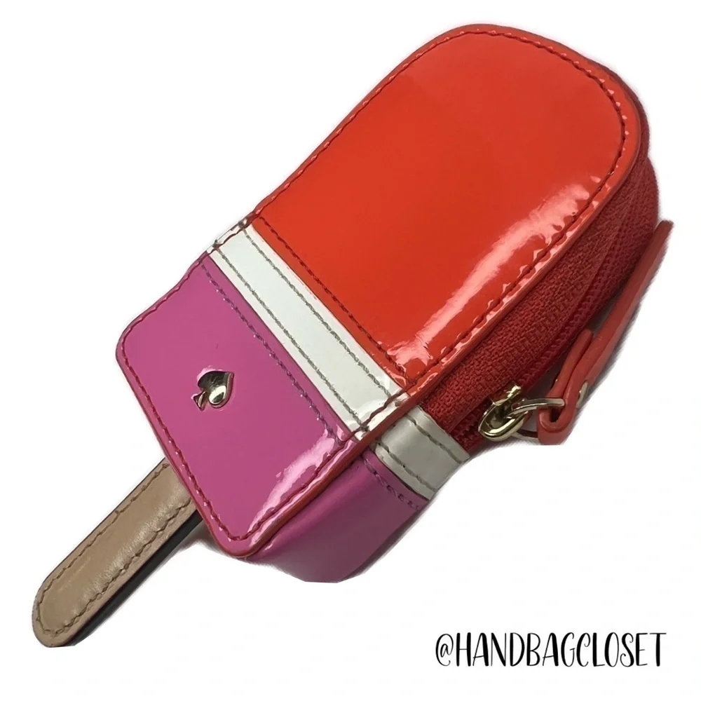 Kate Spade Popsicle Orange Pink White Coin Bag Purse Novelty